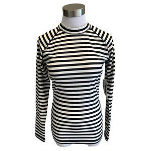 NWOT J.Crew $68 Long-Sleeve Rash Guard Classic Stripe Size XXS Navy Ivory E8420